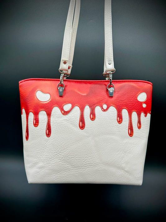 Tote - Blood Drip on White Pearl Vinyl