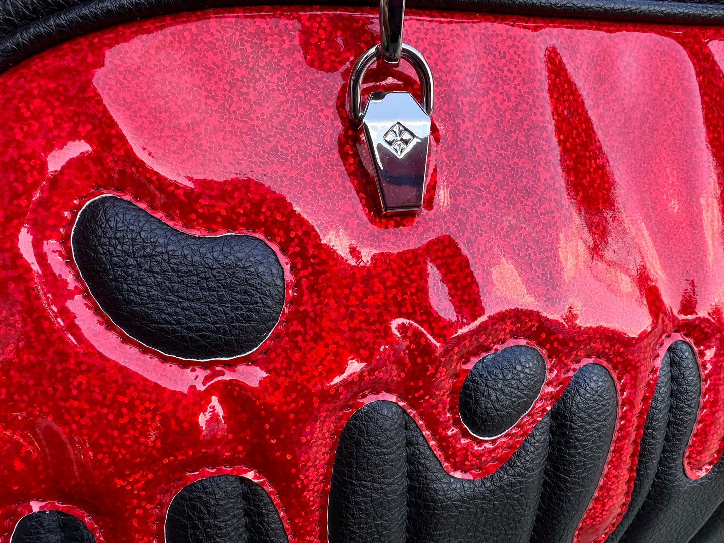 Mighty Minx - Blood Drip - Black Symphony Vinyl & Red Chunky Glitter Holo Vinyl