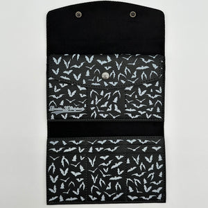 TALLER Doublewide Wallet - Medium Print Bats on Black Symphony Vinyl