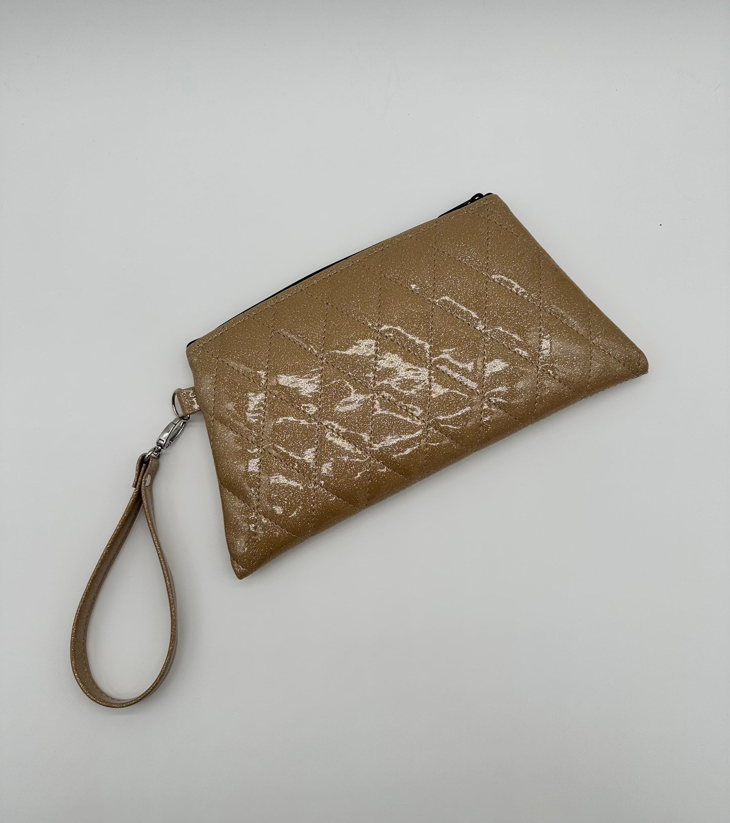 Angled Wristlet - Champagne Glitter - Diamonds