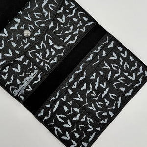 TALLER Doublewide Wallet - Medium Print Bats on Black Symphony Vinyl