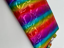 Angled Wristlet - Rainbow Fine Glitter Holo - Wavy Pleats