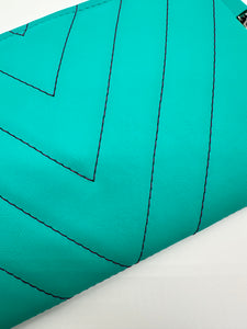 Angled Wristlet - Matte Turquoise - Magenta Chevrons