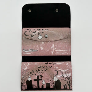 TALLER Graveyard Wallet - WITH GHOSTS - Pale Pink Glitter