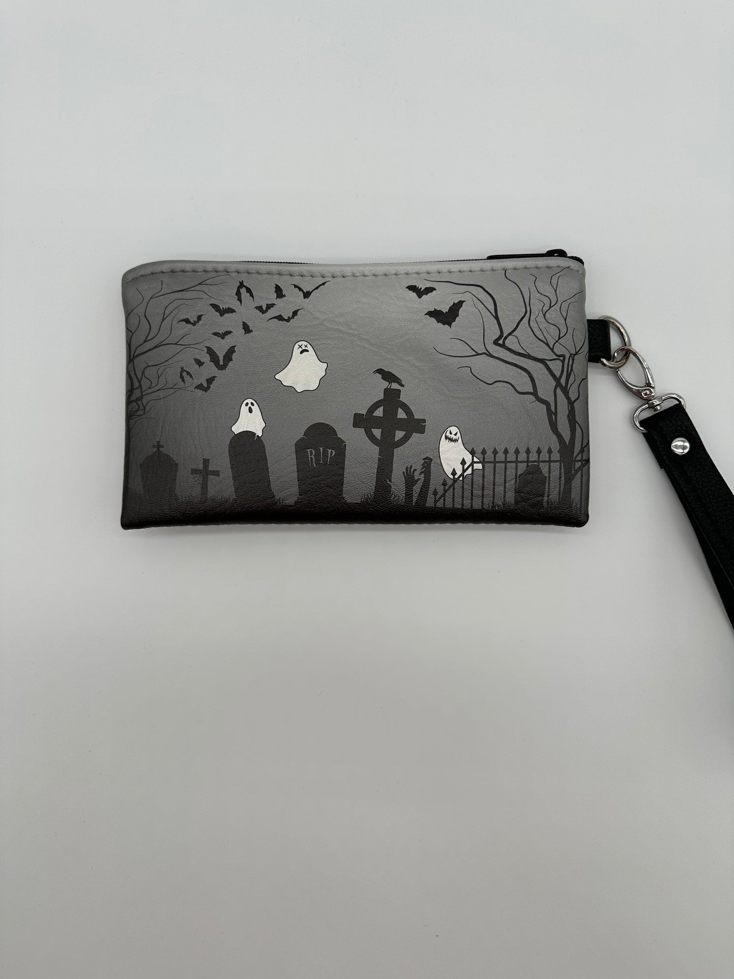 Graveyard Wristlet - Black on White Pearl