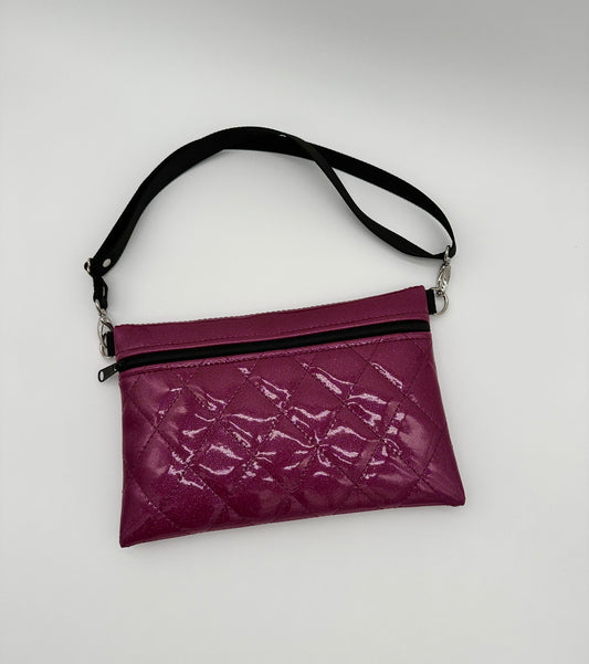 Hip Pack - Orchid Glitter Vinyl With Diamond Stitch