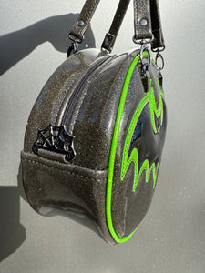 Bat Cruiser - Obsidian Glitter & Lime Glitter with Black Chrome Bat