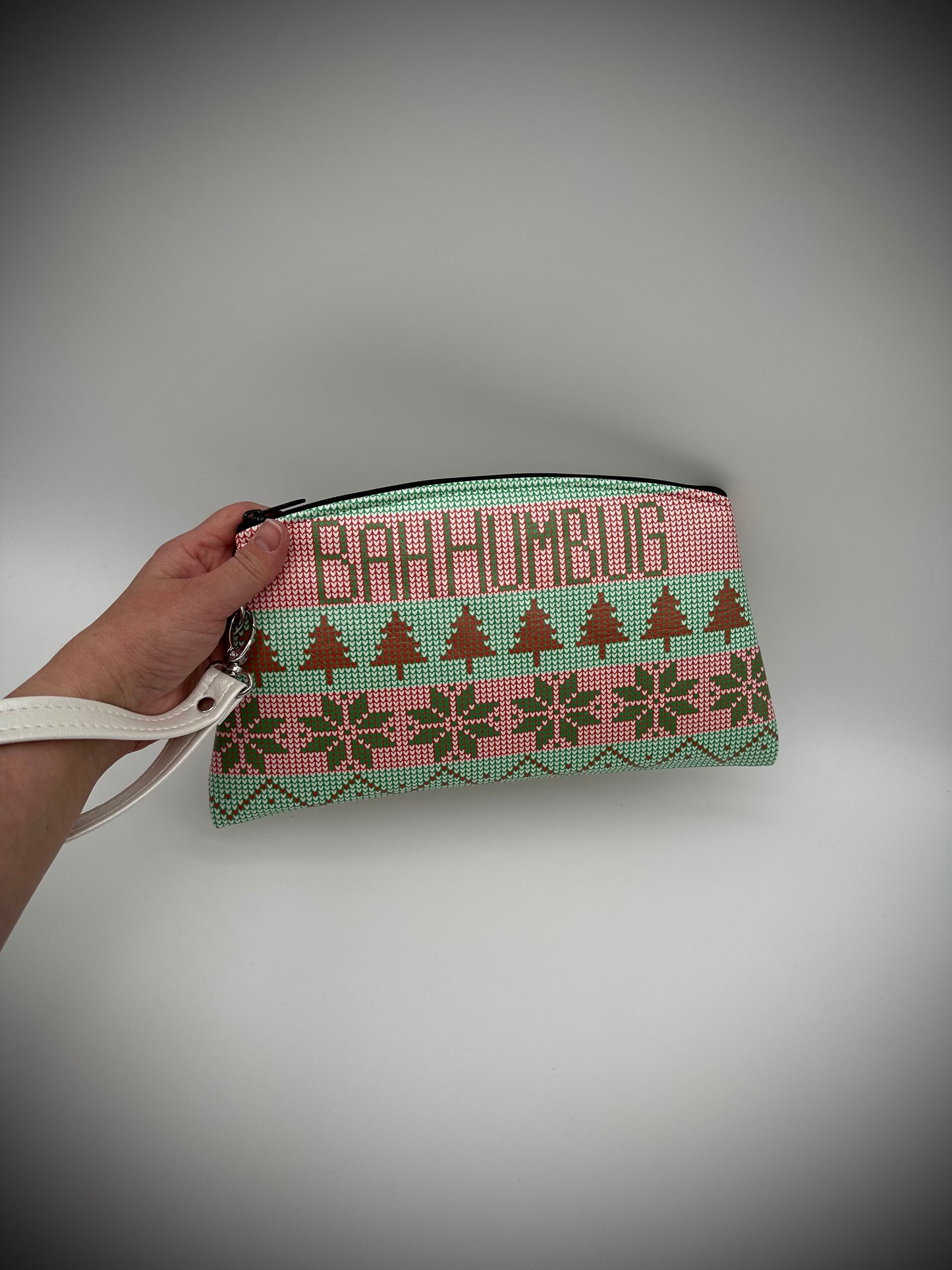 Bah Humbug Angled Wristlet - White Pearl