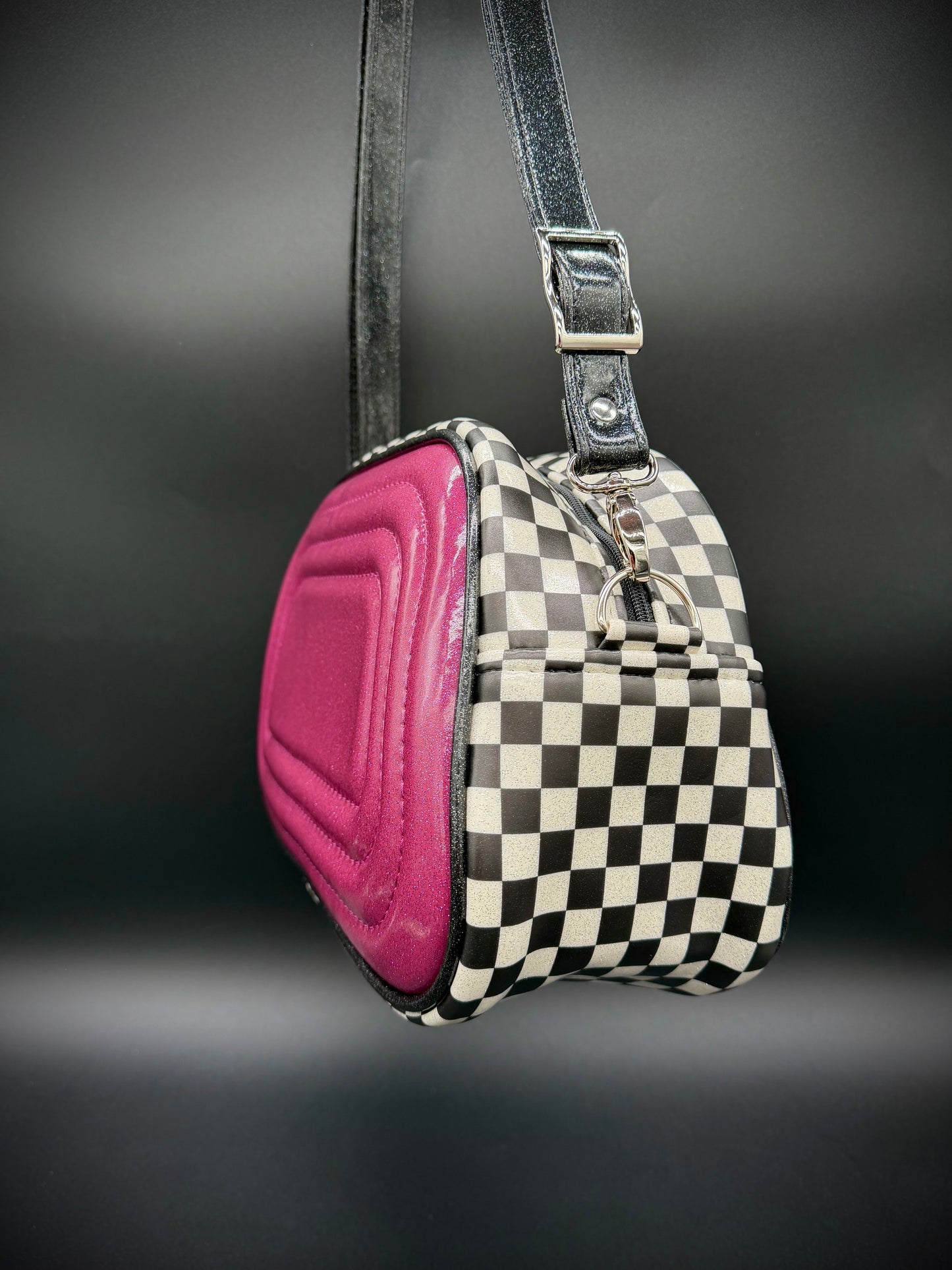 Moxie - Orchid Glitter & UV Printed Checkers