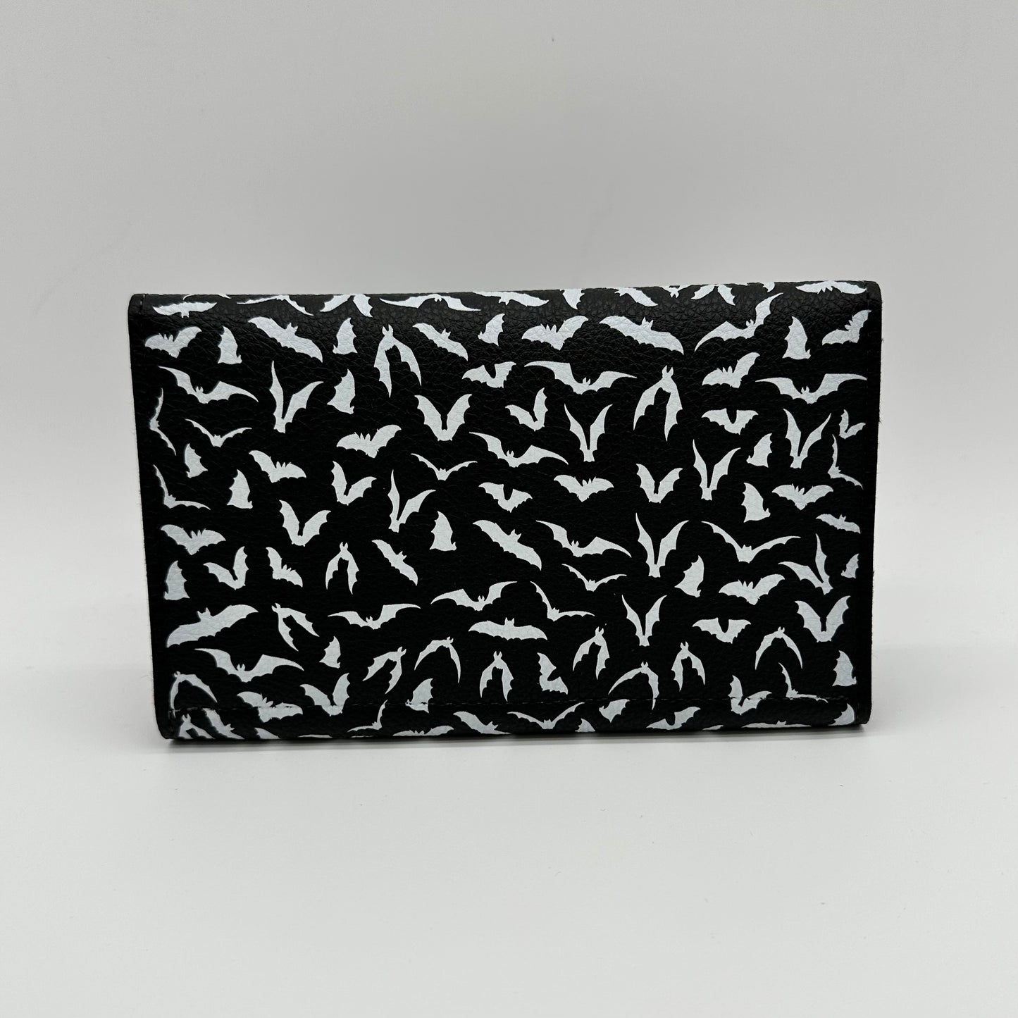 TALLER Doublewide Wallet - Bold White Bats on Black Symphony Vinyl