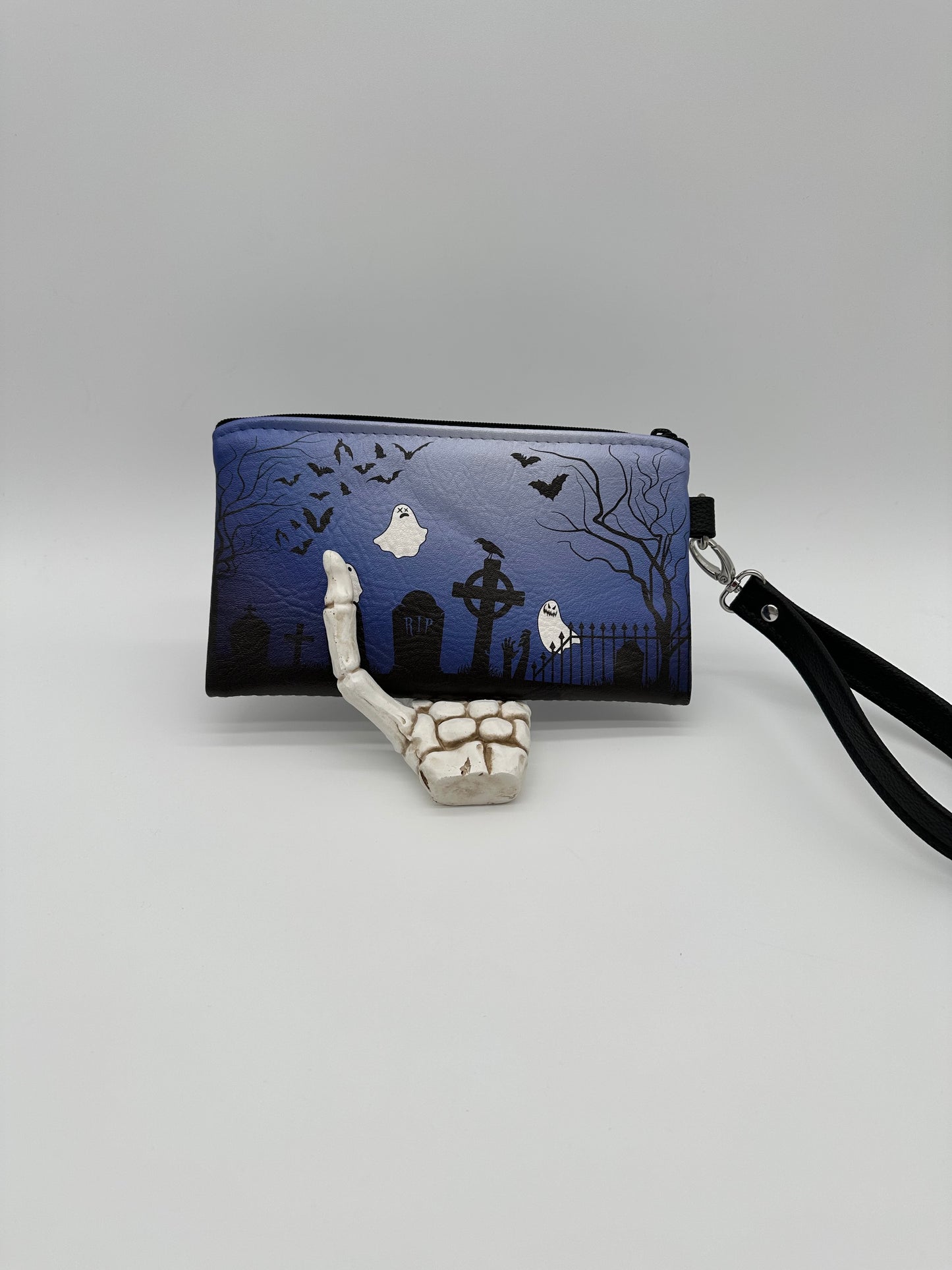 Graveyard Wristlet - Royal Blue on White Pearl