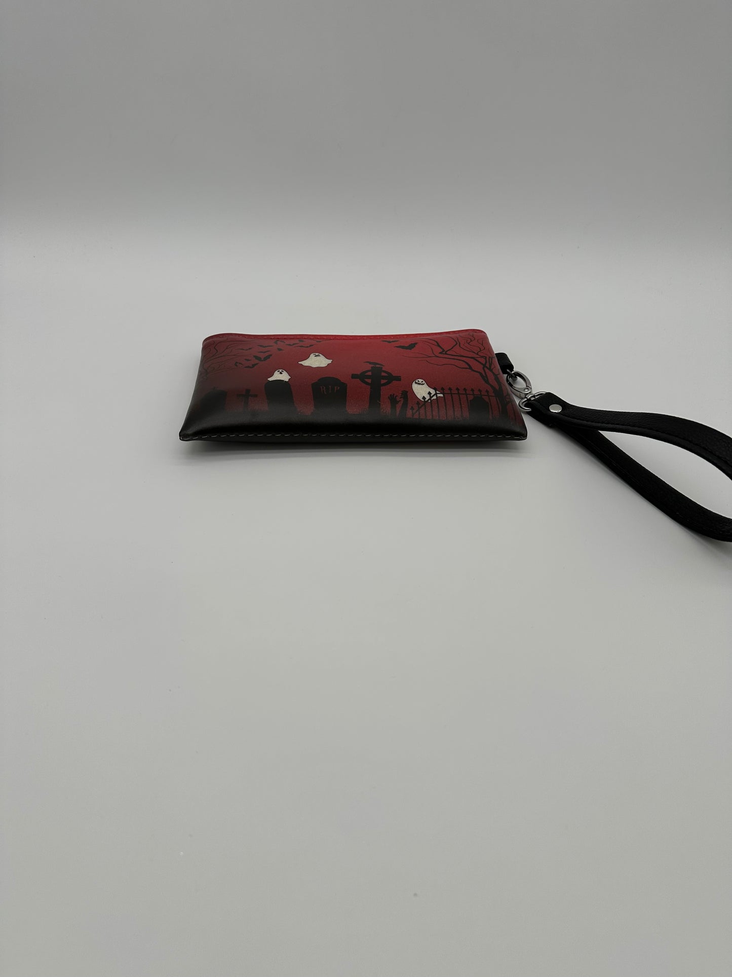 Graveyard Wristlet - Red on White Glitter