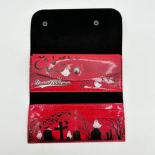 Doublewide Graveyard Wallet WITH Ghosts - Hot Pink Glitter