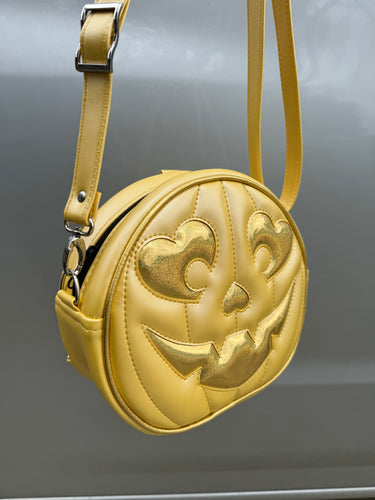 Heart Pumps Backpack/Purse - Yellow Pearl, Gold Holo Glitter *PRE-ORDER