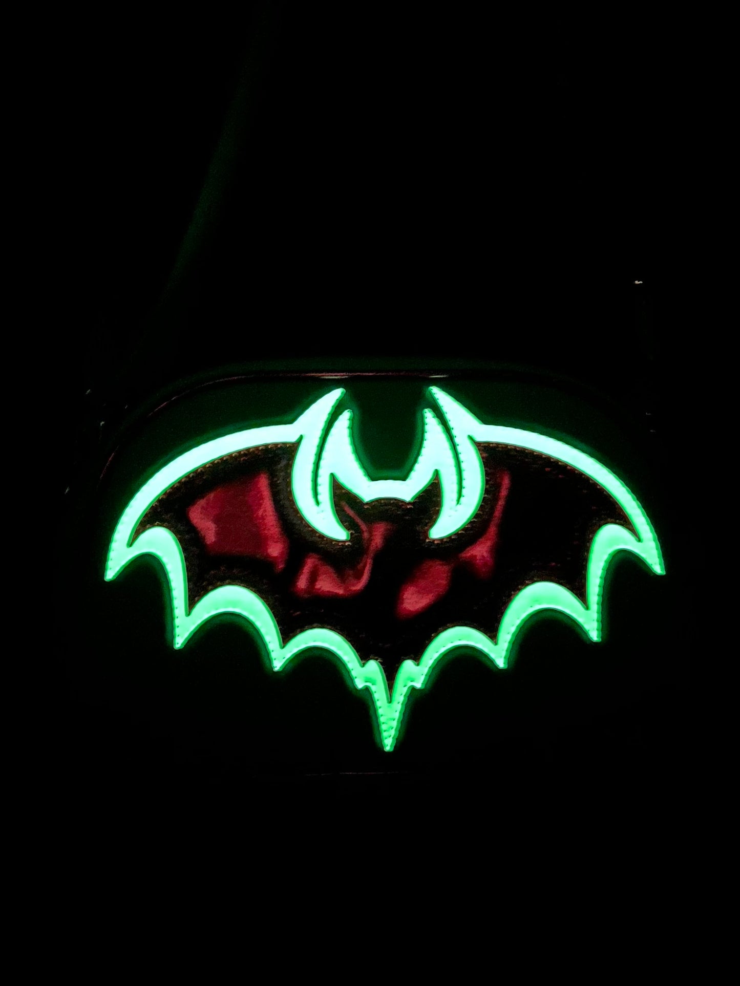 Bat Moxie - Matte Turquoise, Hot Pink Chunky Glitter Holo, Glow-in-the-Dark