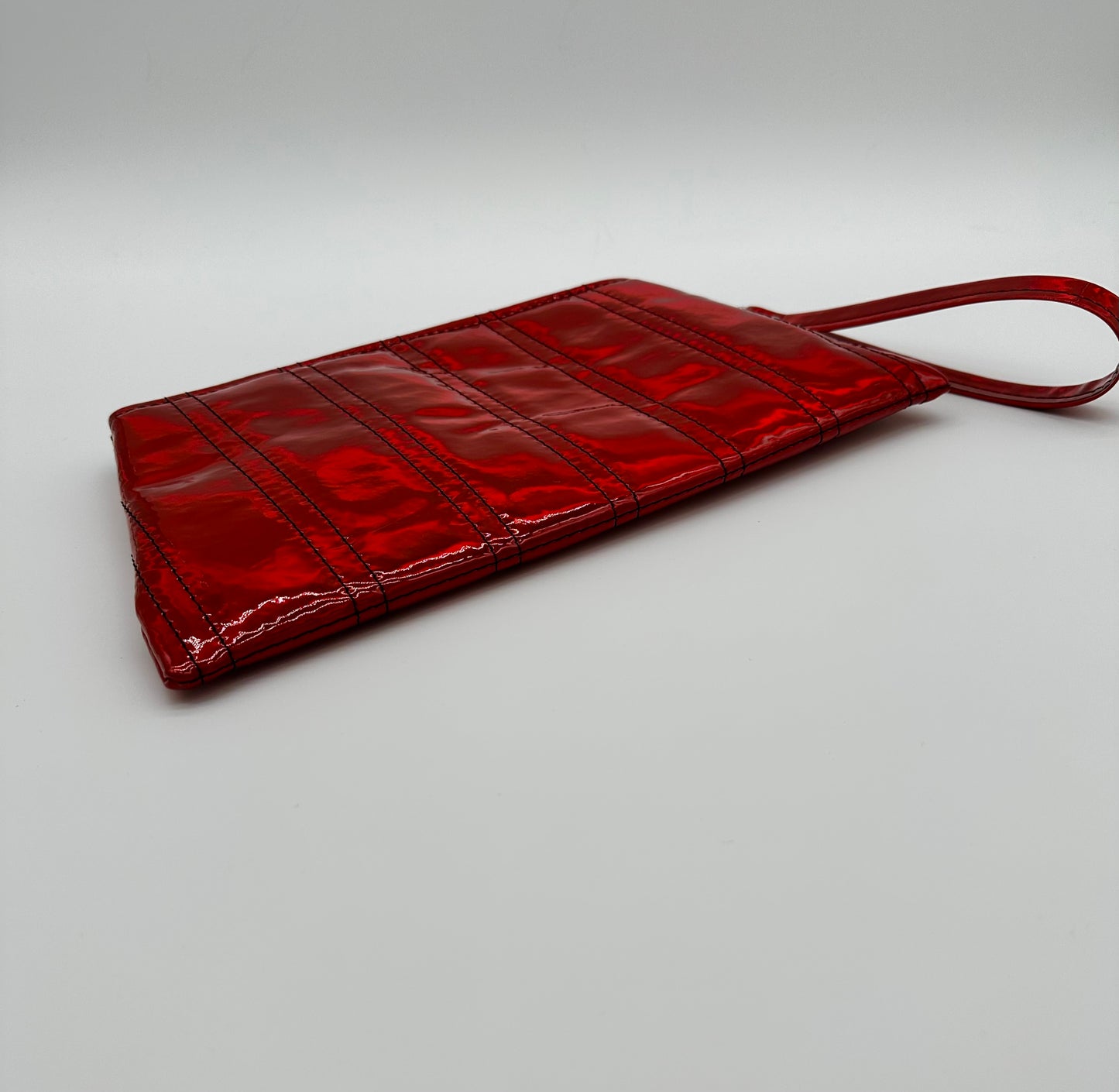 Angled Wristlet - Red Holo- Double Pleats