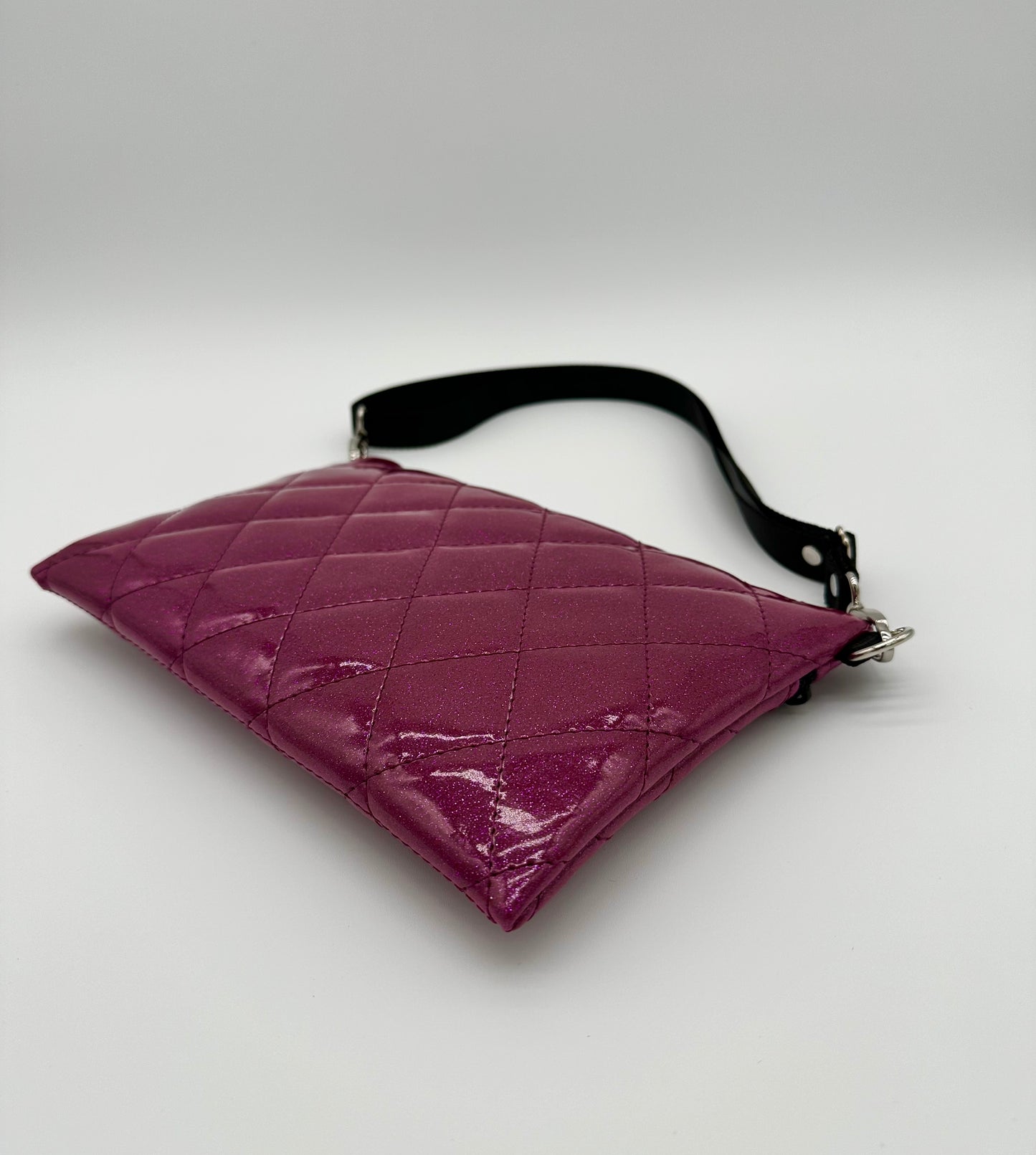 Hip Pack - Orchid Glitter Vinyl With Diamond Stitch