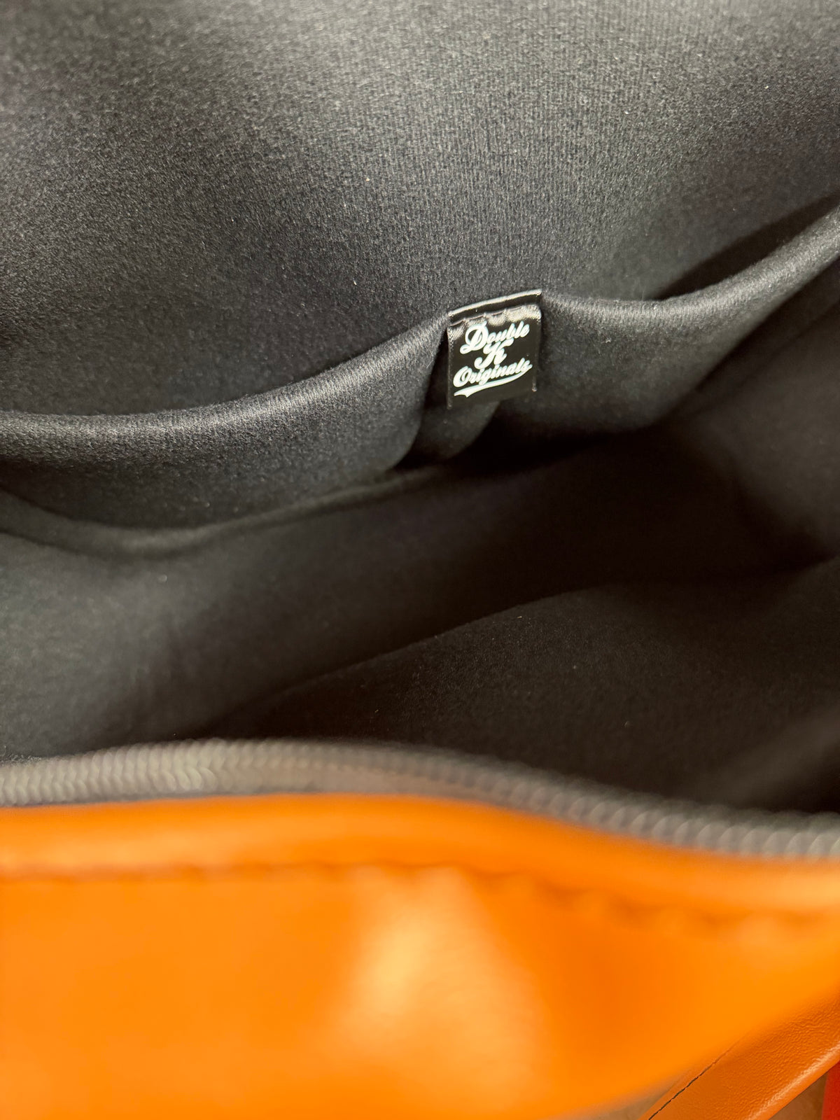 Mid Atomic - Orange Pearl with Black Spiderweb Stitching