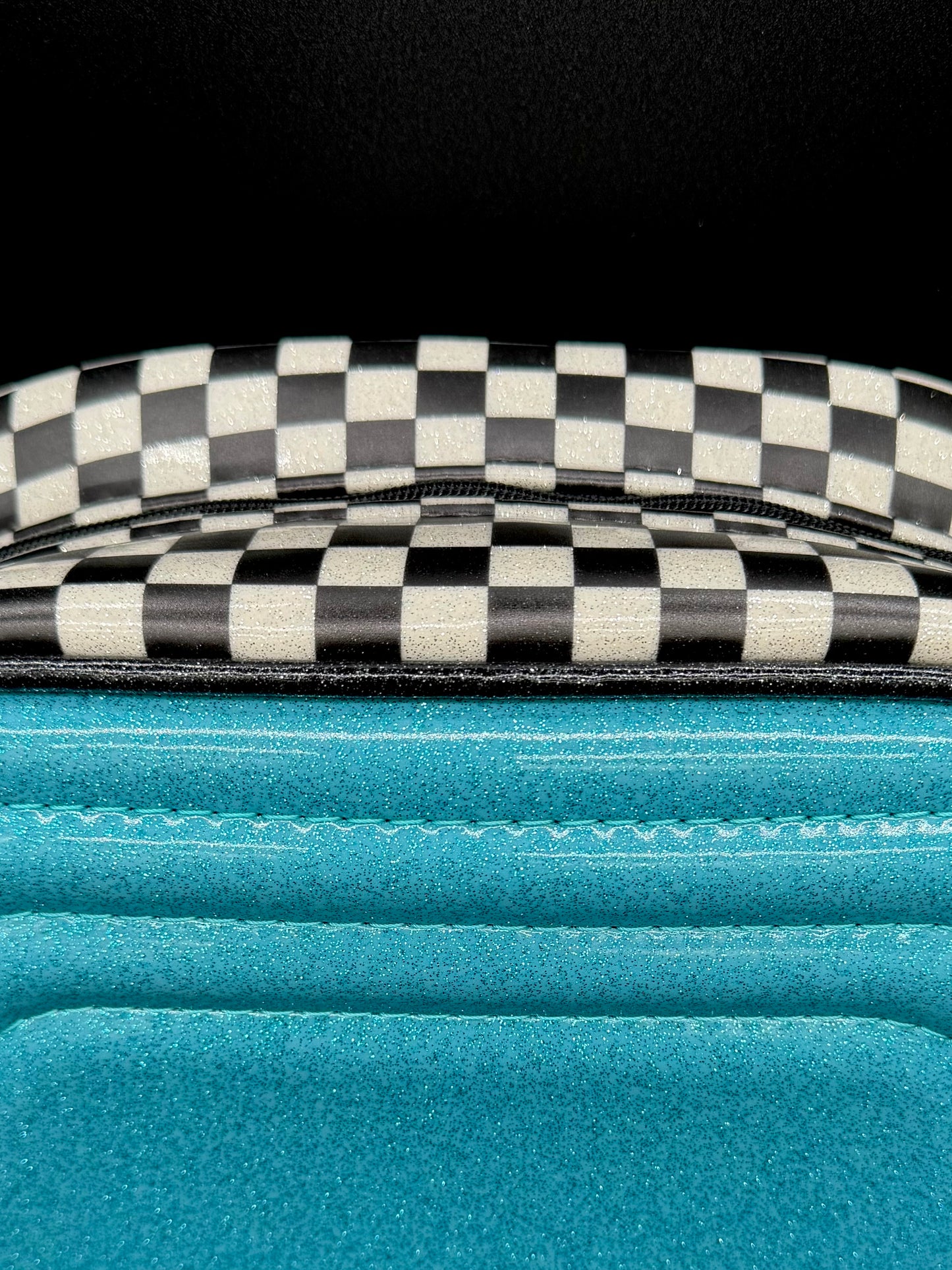 Mini Moxie - Sky Glitter & UV Printed Checkers