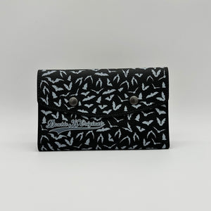 TALLER Doublewide Wallet - Medium Print Bats on Black Symphony Vinyl