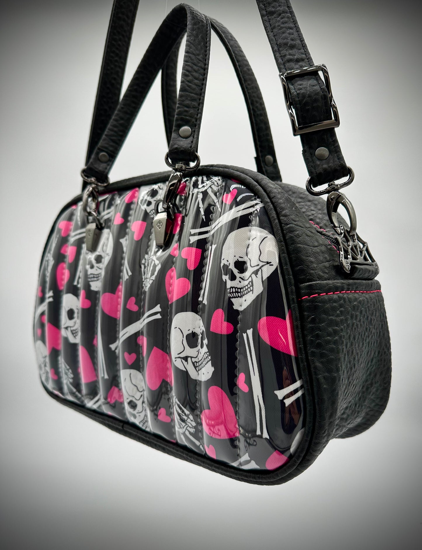 Moxie - Black Boca Vinyl & Skull Fabric