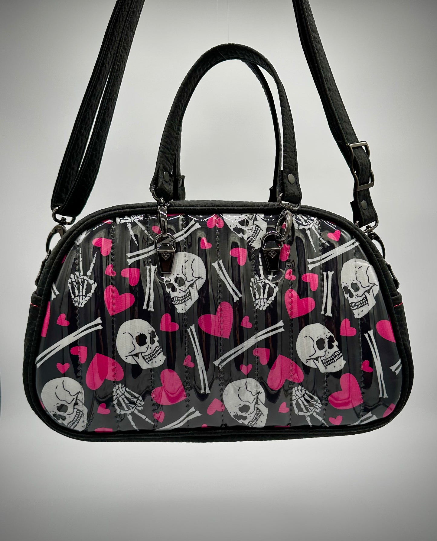 Moxie - Black Boca Vinyl & Skull Fabric