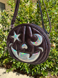 Purple Ion & Shattered Holo Starry Moon Backpack with Web Hardware *PRE-ORDER