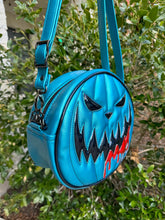 Turquoise Pearl Mean Face Ooze Backpack - Oil Slick Holo Glitter, Red Holo - *PRE-ORDER