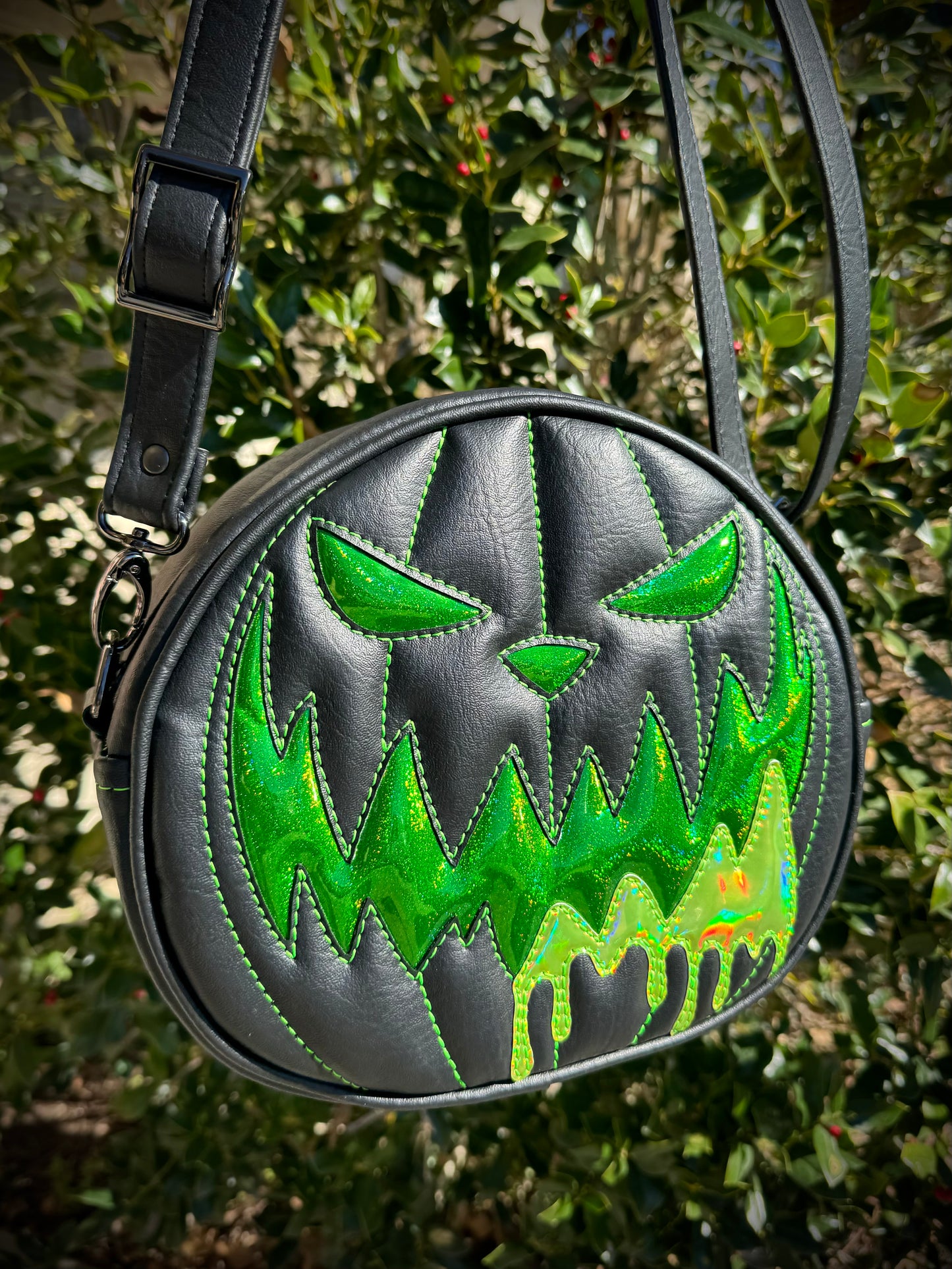 Mean Face Ooze Cruiser Backpack - Heidi Black, Green Holo Glitter, Lime Holo Ooze *PRE-ORDER