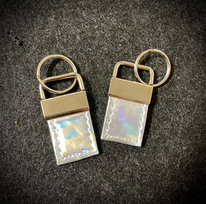 Silver Shattered Holo Keychain