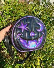 Starry Moon Cruiser Bag - Black Glitter and Lavender Holo Glitter Vinyl *PRE-ORDER