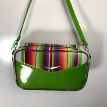 Lime Glitter Boxer Bag with Wrap Around Serape Stripe **Pre-Order