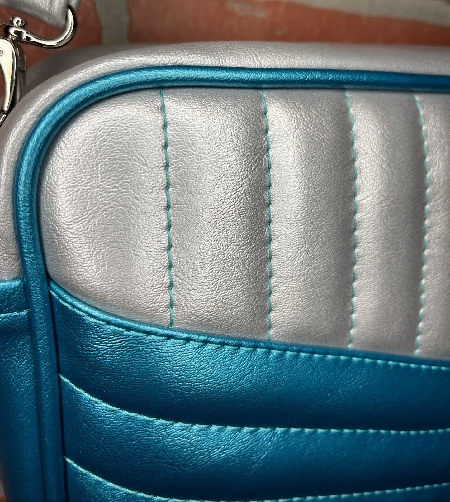 Turquoise and Silver Pearl Boxer Bag - *PRE-ORDER