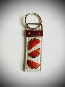 Watermelon Keychain - White Pearl- Nickel Hardware