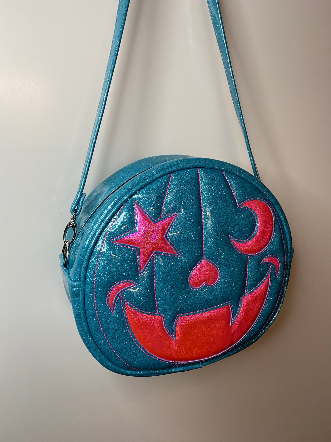 Sky Blue and Neon Pink Starry Moon Cruiser Pumpkin *PRE-ORDER