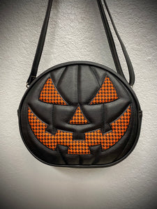 Orange Houndstooth Classic Jack-O-Lantern Face Cruiser Bag *PRE-ORDER