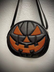 Orange Houndstooth Classic Jack-O-Lantern Face Cruiser Bag *PRE-ORDER